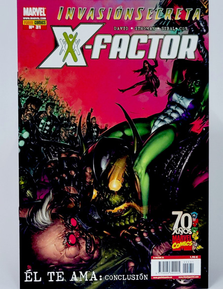 CÓMIC X-FACTOR 31 INVASIÓN SECRETA PANINI MARVEL GRAPA DE KIOSCO
