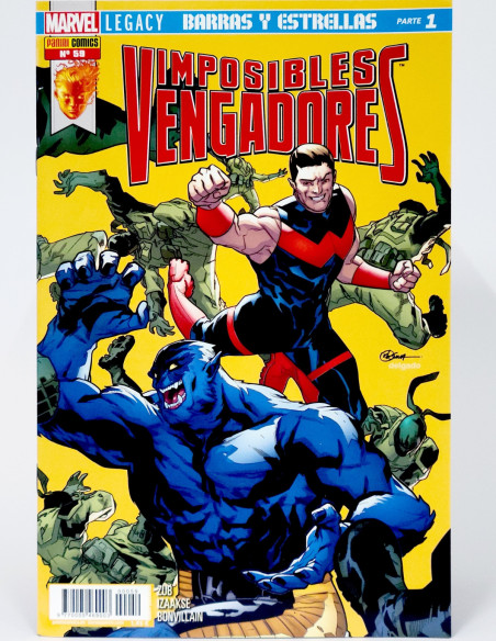 CÓMIC IMPOSIBLES VENGADORES 59 LEGACY BARRAS Y ESTRELLAS PANINI MARVEL GRAPA DE KIOSCO