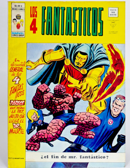 CÓMIC LOS 4 FANTÁSTICOS 6 EL FIN DE MR FANTÁSTICO VOL.3 VERTICE MARVEL VOLUMEN MUY BUEN ESTADO