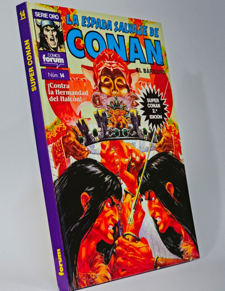 CÓMIC SUPER CONAN 14 LA ESPADA SALVAJE CONTRA LA HERMANDAD TAPA DURA FORUM MARVEL CASI EXCELENTE