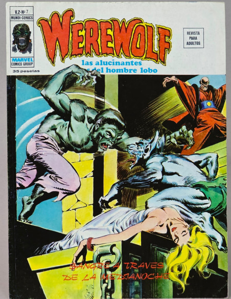 CÓMIC WEREWOLF 7 SANGRE A TRAVÉS VOL.2 VERTICE MARVEL HOMBRE LOBO VOLUMEN CASI EXCELENTE ESTADO