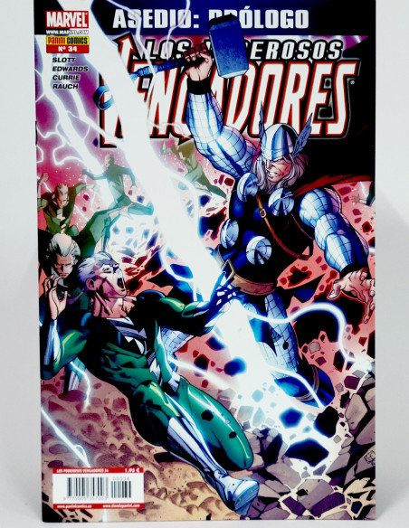 CÓMIC LOS PODEROSOS VENGADORES 34 ASEDIO PROLOGO PANINI MARVEL GRAPA DE KIOSCO