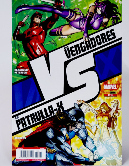 CÓMIC VVX VS LOS VENGADORES VS LA PATRULLA -X 4 PANINI MARVEL GRAPA DE KIOSCO