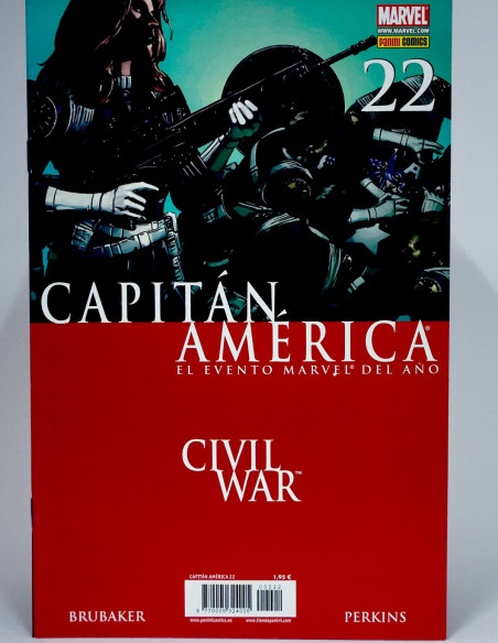 CÓMIC CAPITAN AMÉRICA 22 CIVIL WAR EL EVENTO MARVEL PANINI MARVEL GRAPA CASI EXCELENTE ESTADO