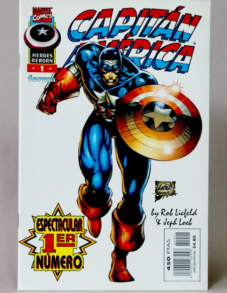 CÓMIC CAPITAN AMÉRICA 1 HÉROES REBORN FORUM MARVEL GRAPA DE KIOSCO