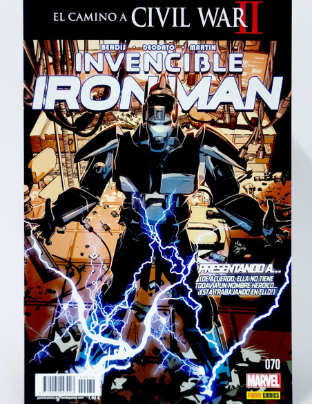 CÓMIC INVENCIBLE IRON MAN 70 EL CAMINO CIVIL WAR II PANINI MARVEL GRAPA DE KIOSCO