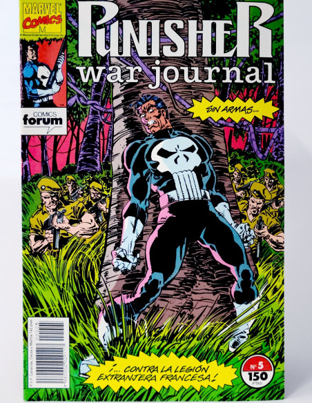 CÓMIC THE PUNISHER WAR JOURNAL 5 SIN ARMAS FORUM MARVEL GRAPA DE KIOSCO