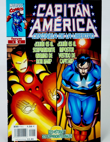Cómic Capitán América 5 Centinela Libertad Marvel grapa kiosco