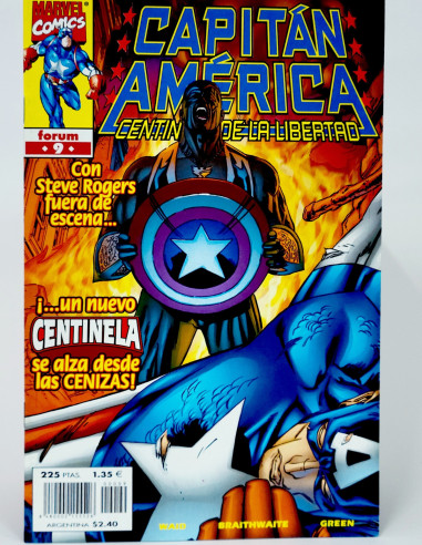 CÓMIC CAPITAN AMÉRICA 9 CENTINELA DE LA LIBERTAD FORUM MARVEL GRAPA DE KIOSCO