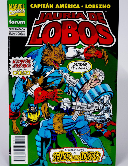 CÓMIC CAPITAN AMÉRICA JAURÍA DE LOBOS 4 LOBEZNO FORUM MARVEL GRAPA DE KIOSCO