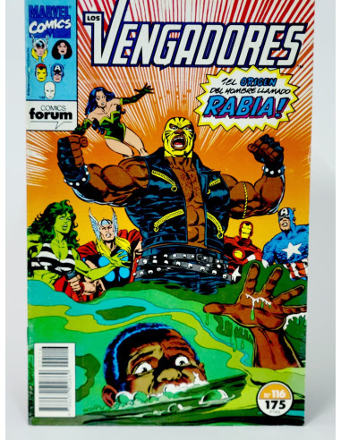 CÓMIC LOS VENGADORES 116 EL ORIGEN DEL HOMBRE LLAMADO RABIA VOL.1 FORUM MARVEL VOLUMEN DE KIOSCO