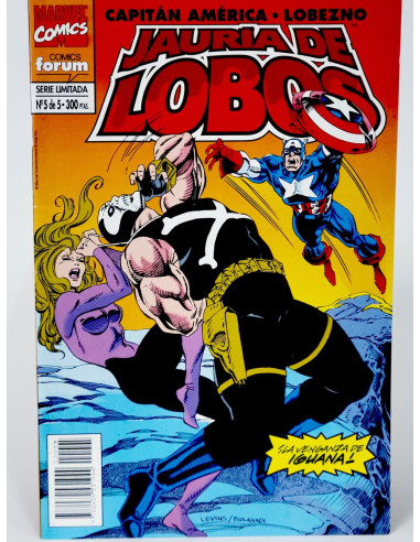 CÓMIC CAPITÁN AMÉRICA Y LOBEZNO 5 JAURÍA DE LOBOS FORUM MARVEL EXCELENTE ESTADO