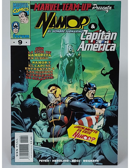 CÓMIC MARVEL TEAM-UP 9 NAMOR & CAPITÁN AMÉRICA FORUM GRAPA EXCELENTE ESTADO