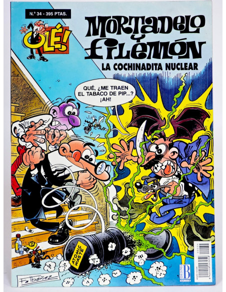 CÓMIC MORTADELO Y FILEMÓN OLÉ 34 LA COCHINADITA NUCLEAR SEGUNDA EDICIONES B VOLUMEN EXCELENTE ESTADO